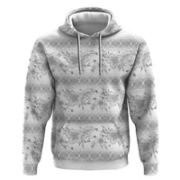 Samoa White Sunday Hoodie Samoan Tapa White Hibiscus LT05 Pullover Hoodie White - Polynesian Pride