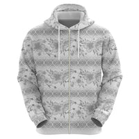 Samoa White Sunday Hoodie Samoan Tapa White Hibiscus LT05 - Polynesian Pride