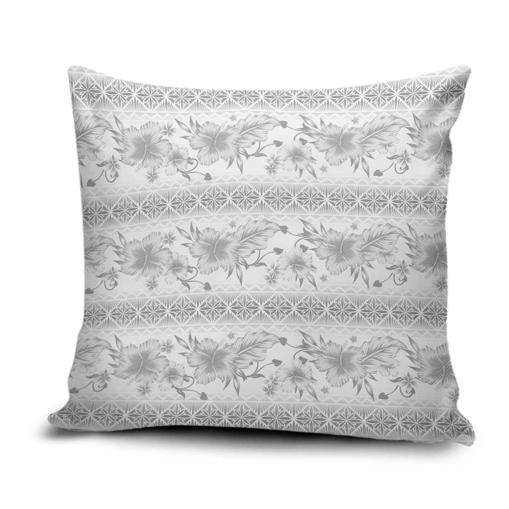 Samoa White Sunday Pillow Cover Samoan Tapa White Hibiscus LT05 White - Polynesian Pride
