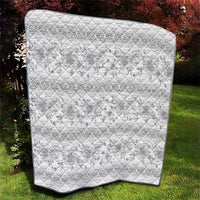 Samoa White Sunday Quilt Samoan Tapa White Hibiscus LT05 - Polynesian Pride