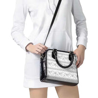 Samoa White Sunday Shoulder Handbag Samoan Tapa White Hibiscus LT05 - Polynesian Pride