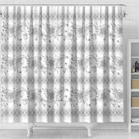 Samoa White Sunday Shower Curtain Samoan Tapa White Hibiscus LT05 - Polynesian Pride