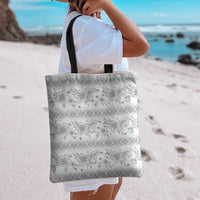 Samoa White Sunday Tote Bag Samoan Tapa White Hibiscus LT05 - Polynesian Pride