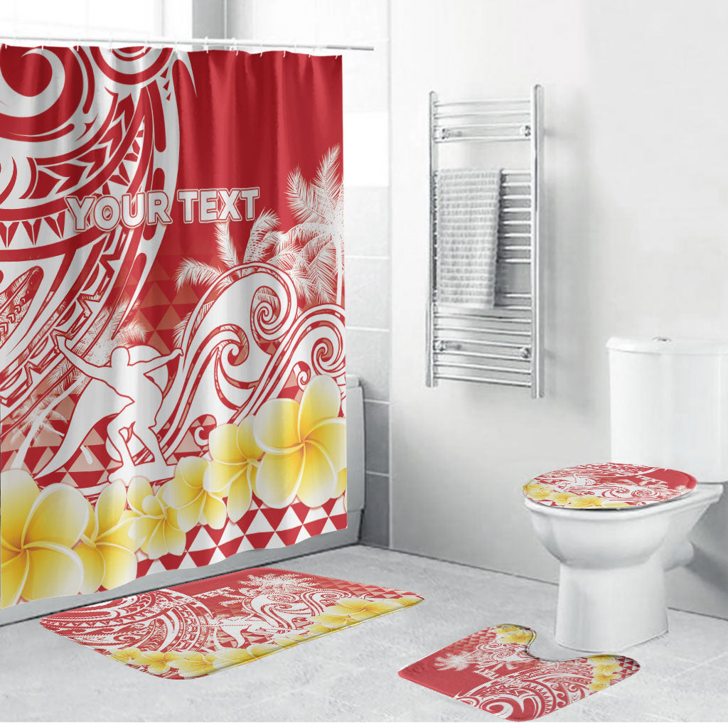 Personalised Tahiti Surfing Bathroom Set Polynesian Style LT05 Bathroom Set (4 pcs) Red - Polynesian Pride