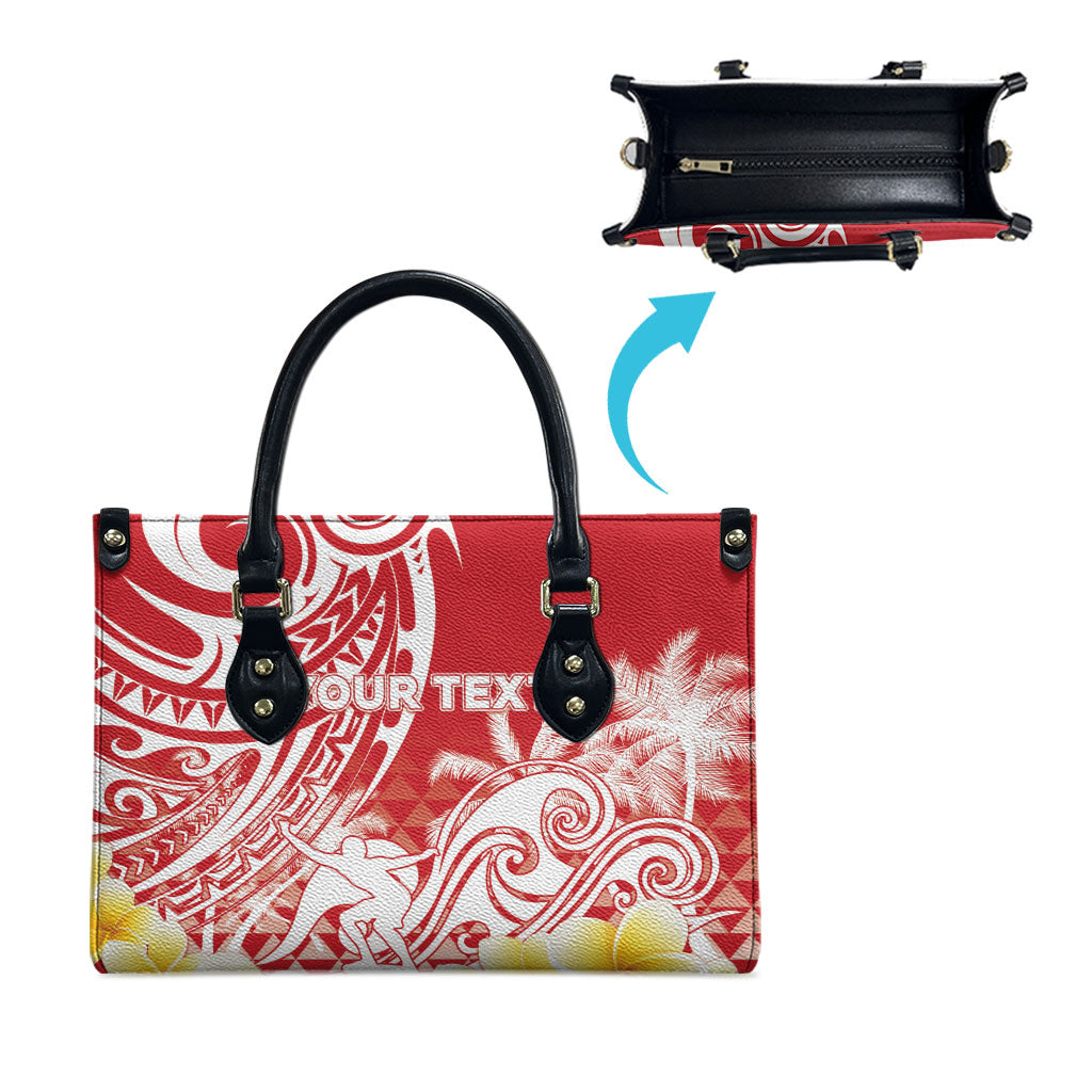 Personalised Tahiti Surfing Leather Bag Polynesian Style LT05 - Polynesian Pride