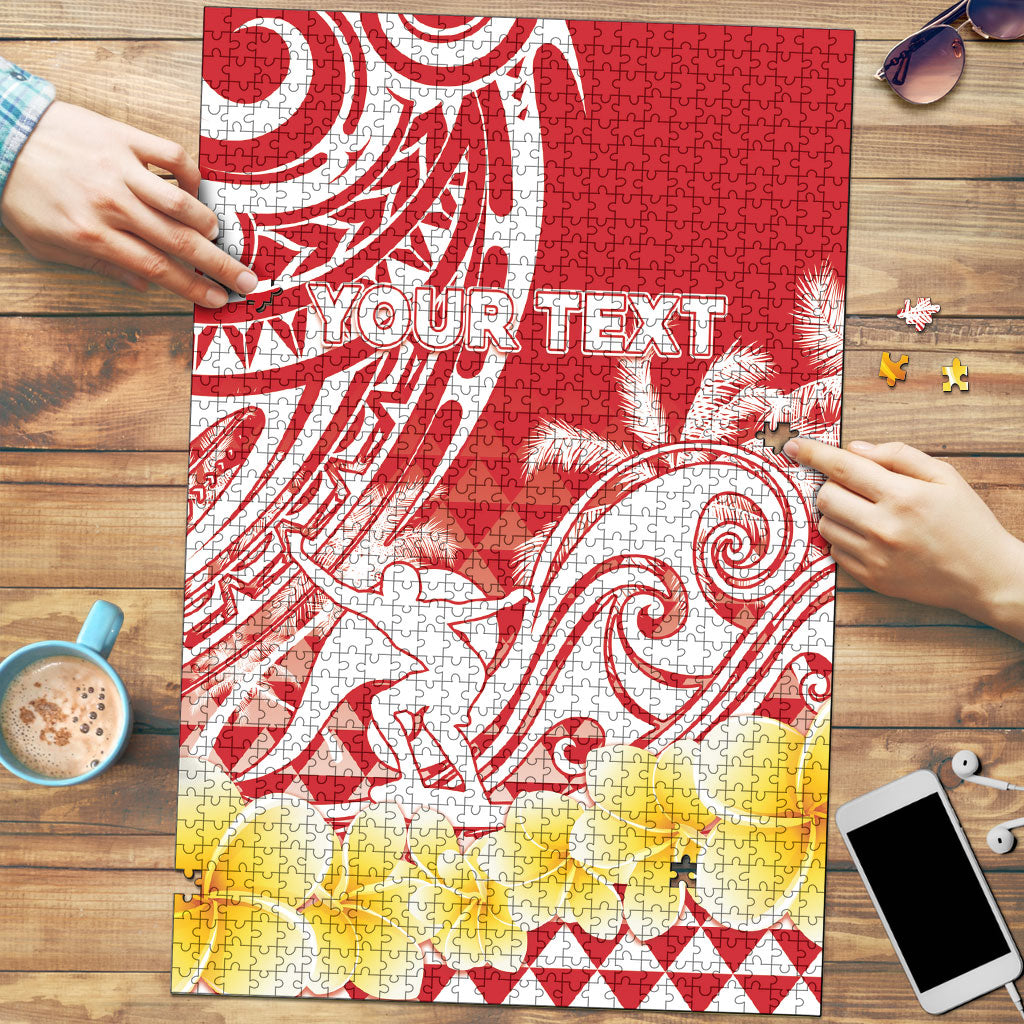 Personalised Tahiti Surfing Puzzle Polynesian Style LT05 Red - Polynesian Pride