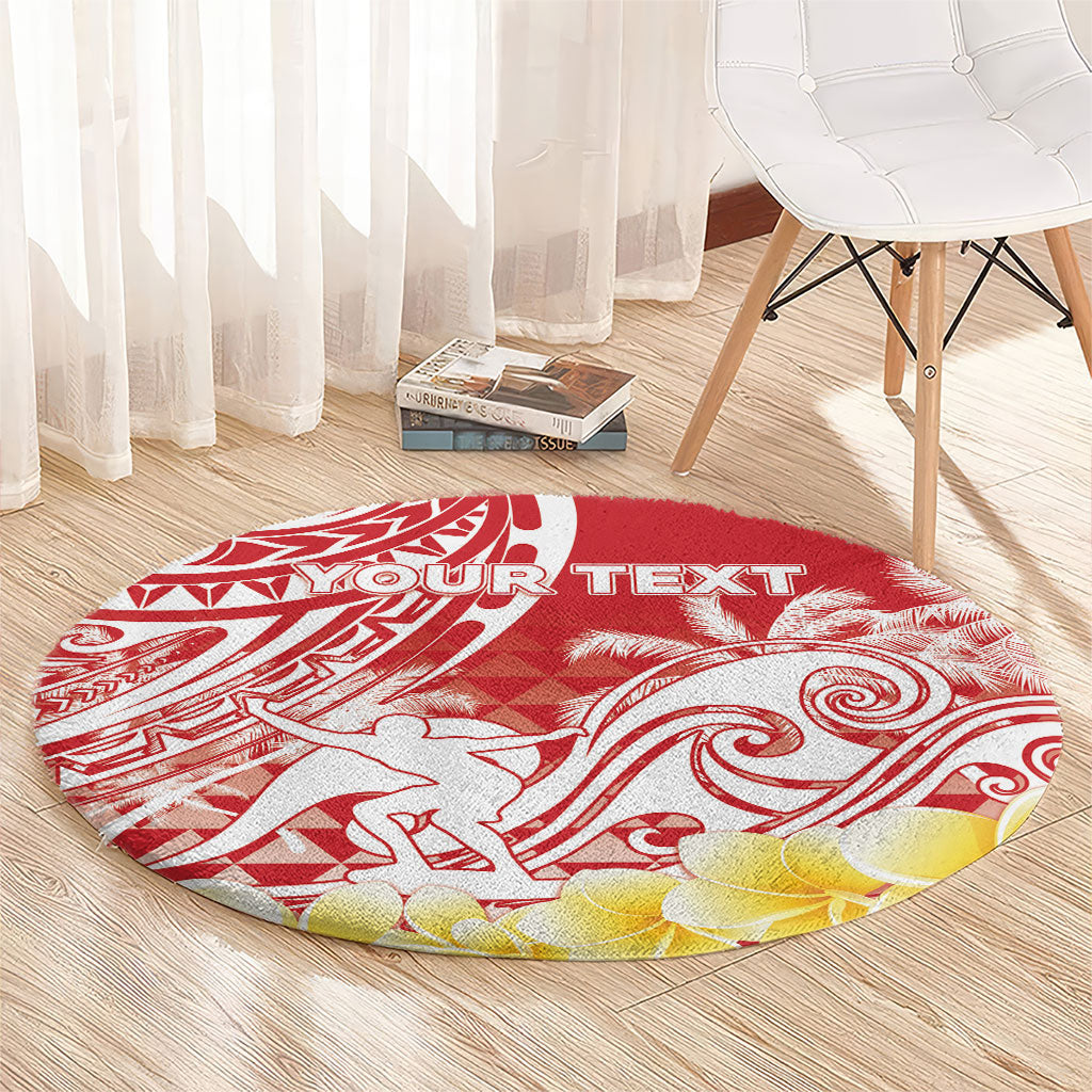 Personalised Tahiti Surfing Round Carpet Polynesian Style LT05 - Polynesian Pride