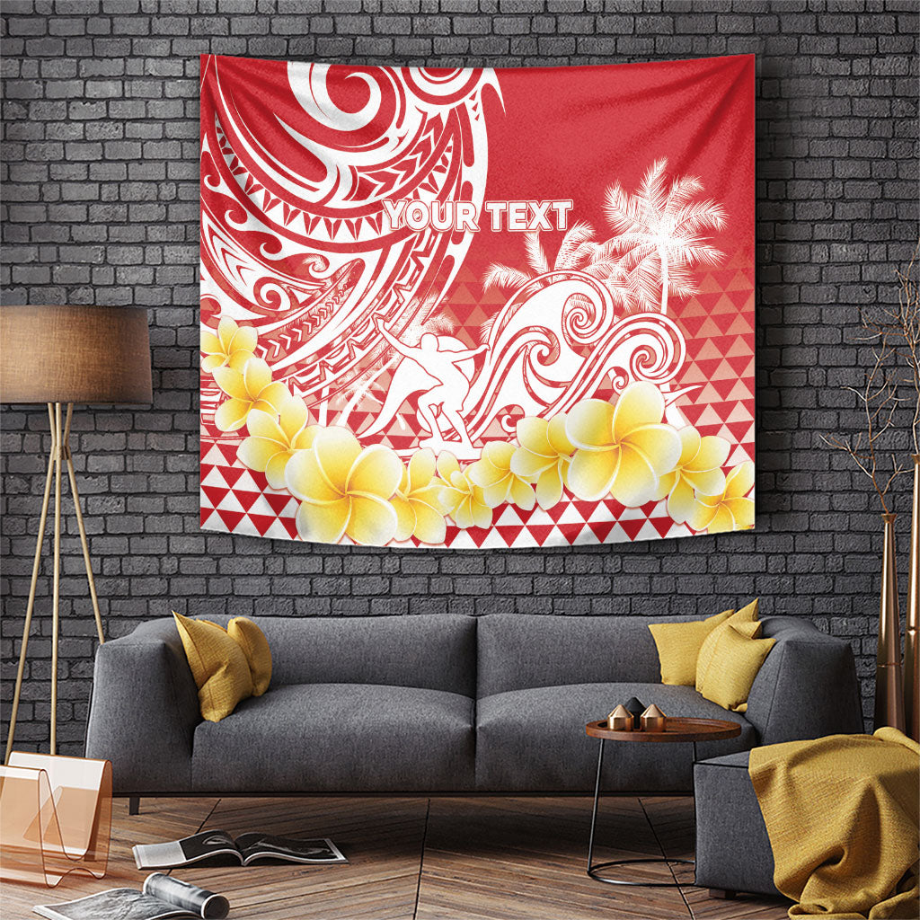 Personalised Tahiti Surfing Tapestry Polynesian Style LT05 Red - Polynesian Pride
