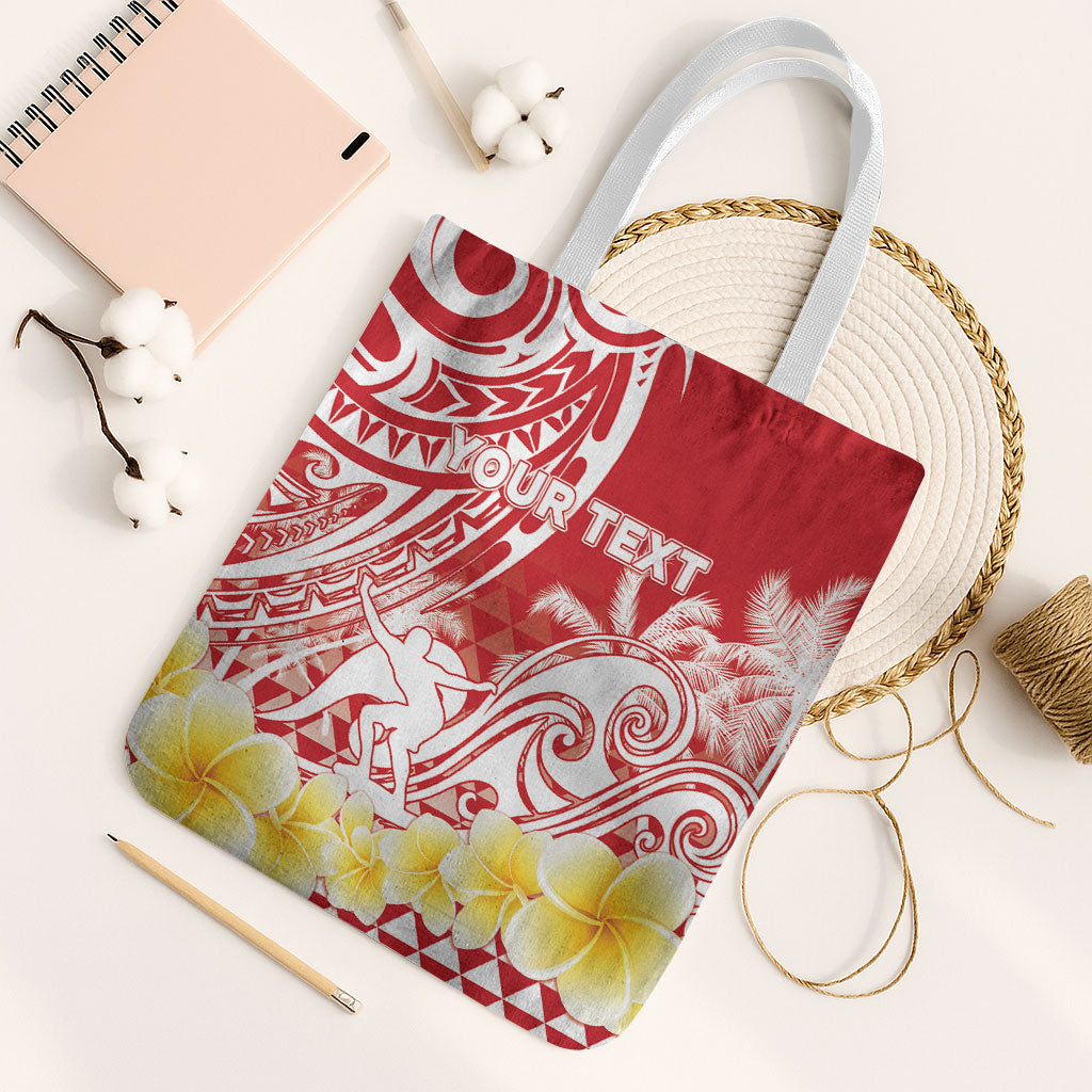 Personalised Tahiti Surfing Tote Bag Polynesian Style LT05 White Strap One Size Red - Polynesian Pride
