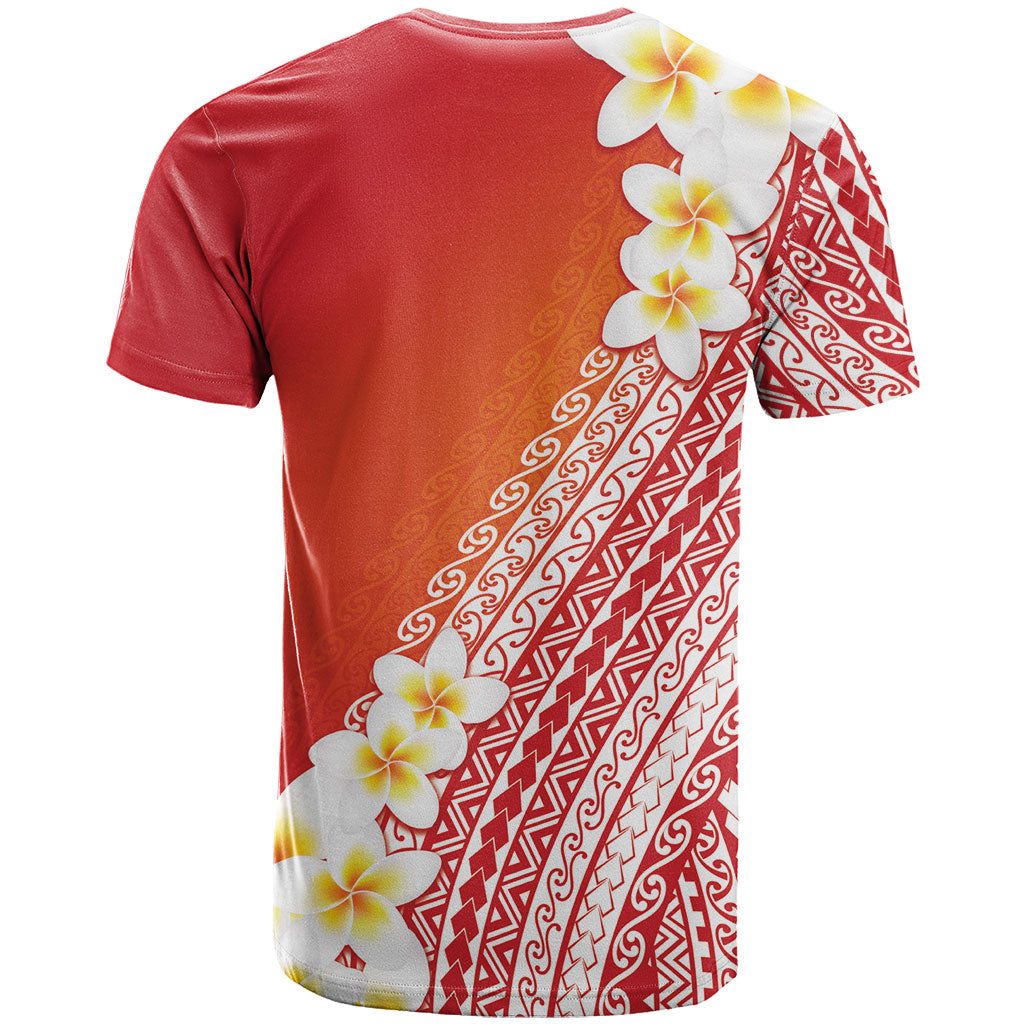 Tahiti Plumeria Tribal Pattern T Shirt Wave Style Red LT05 - Polynesian Pride
