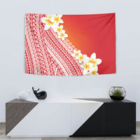 Tahiti Plumeria Tribal Pattern Tapestry Wave Style Red LT05 - Polynesian Pride