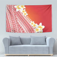 Tahiti Plumeria Tribal Pattern Tapestry Wave Style Red LT05 - Polynesian Pride