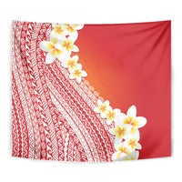 Tahiti Plumeria Tribal Pattern Tapestry Wave Style Red LT05 - Polynesian Pride