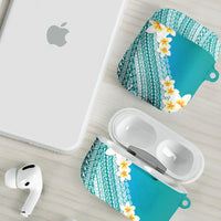 Tahiti Plumeria Tribal Pattern AirPods Case Wave Style Turquoise LT05 - Polynesian Pride