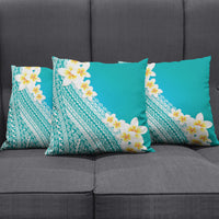 Tahiti Plumeria Tribal Pattern Pillow Cover Wave Style Turquoise LT05 - Polynesian Pride