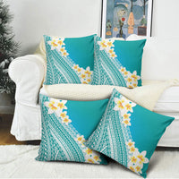 Tahiti Plumeria Tribal Pattern Pillow Cover Wave Style Turquoise LT05 - Polynesian Pride