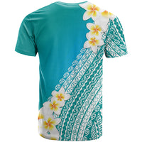 Tahiti Plumeria Tribal Pattern T Shirt Wave Style Turquoise LT05 - Polynesian Pride