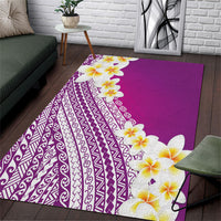 Tahiti Plumeria Tribal Pattern Area Rug Wave Style Purple LT05 Purple - Polynesian Pride