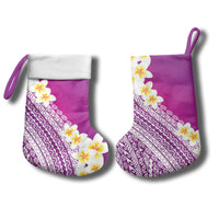 Tahiti Plumeria Tribal Pattern Christmas Stocking Wave Style Purple