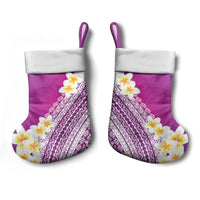 Tahiti Plumeria Tribal Pattern Christmas Stocking Wave Style Purple