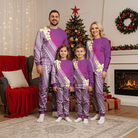 Tahiti Plumeria Tribal Pattern Christmas Pajama Set Wave Style Purple LT05 - Polynesian Pride
