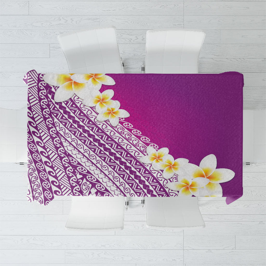 Tahiti Plumeria Tribal Pattern Tablecloth Wave Style Purple LT05 Purple - Polynesian Pride