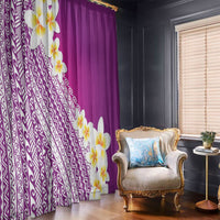 Tahiti Plumeria Tribal Pattern Window Curtain Wave Style Purple LT05 - Polynesian Pride