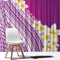 Tahiti Plumeria Tribal Pattern Window Curtain Wave Style Purple LT05 - Polynesian Pride
