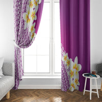 Tahiti Plumeria Tribal Pattern Window Curtain Wave Style Purple LT05 - Polynesian Pride