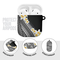 Tahiti Plumeria Tribal Pattern AirPods Case Wave Style Black LT05 - Polynesian Pride
