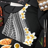 Tahiti Plumeria Tribal Pattern Apron Wave Style Black LT05 Black - Polynesian Pride