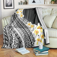 Tahiti Plumeria Tribal Pattern Blanket Wave Style Black LT05 Black - Polynesian Pride