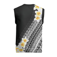 Tahiti Plumeria Tribal Pattern Christmas Knitted V-Neck Vest Wave Style Black LT05 - Polynesian Pride