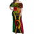 Vanuatu Off Shoulder Maxi Dress Vanuatuan Coat Of Arms Mix Pig Tusk Poynesian Pattern LT05 Women Reggae - Polynesian Pride