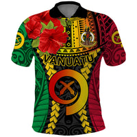 Personalized Vanuatu Polo Shirt Vanuatuan Coat Of Arms Mix Pig Tusk Poynesian Pattern LT05 Reggae - Polynesian Pride