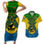 Vanuatu Malampa Province Couples Matching Short Sleeve Bodycon Dress and Hawaiian Shirt Coat Of Arms And Namele Fern Polynesian Pattern LT05 Yellow - Polynesian Pride