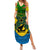 Vanuatu Malampa Province Summer Maxi Dress Coat Of Arms And Namele Fern Polynesian Pattern LT05 Women Yellow - Polynesian Pride