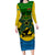 Personalized Vanuatu Malampa Province Long Sleeve Bodycon Dress Coat Of Arms And Namele Fern Polynesian Pattern LT05 Long Dress Yellow - Polynesian Pride