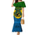 Personalized Vanuatu Malampa Province Mermaid Dress Coat Of Arms And Namele Fern Polynesian Pattern LT05 Women Yellow - Polynesian Pride