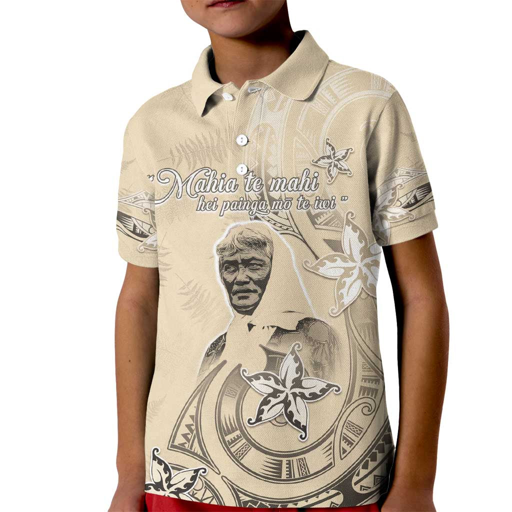 New Zealand Aotearoa Princess Te Puea Kid Polo Shirt Maori Pattern