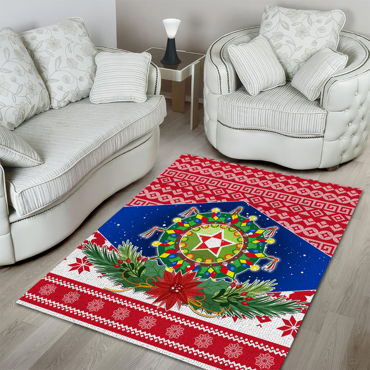 Philippines Christmas Area Rug Filipino Parol Maligayang Pasko LT05 - Polynesian Pride