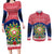 Personalised Philippines Christmas Couples Matching Long Sleeve Bodycon Dress and Long Sleeve Button Shirt Filipino Parol Maligayang Pasko LT05 Red - Polynesian Pride