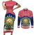 Personalised Philippines Christmas Couples Matching Short Sleeve Bodycon Dress and Long Sleeve Button Shirt Filipino Parol Maligayang Pasko LT05 Red - Polynesian Pride