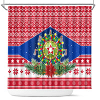 Philippines Christmas Shower Curtain Filipino Parol Maligayang Pasko LT05 Red - Polynesian Pride