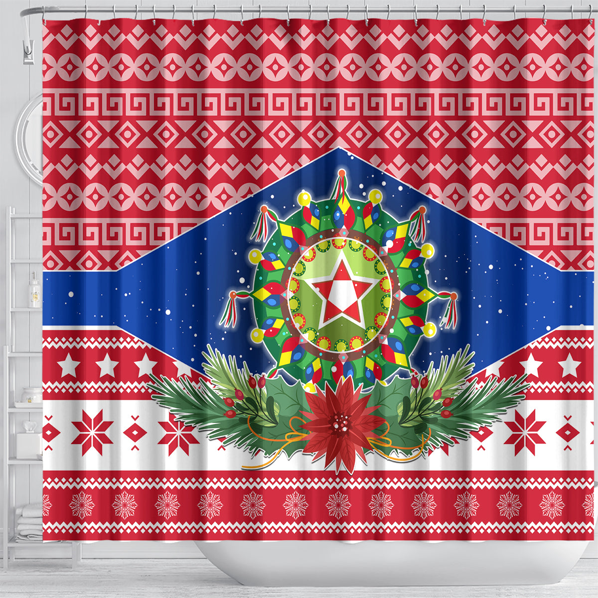 Philippines Christmas Shower Curtain Filipino Parol Maligayang Pasko LT05 - Polynesian Pride