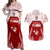 Custom Tonga Rugby Couples Matching Off Shoulder Maxi Dress and Hawaiian Shirt 2023 Pacific Championships Kupesi Ngatu Mate Maa LT05 Red - Polynesian Pride