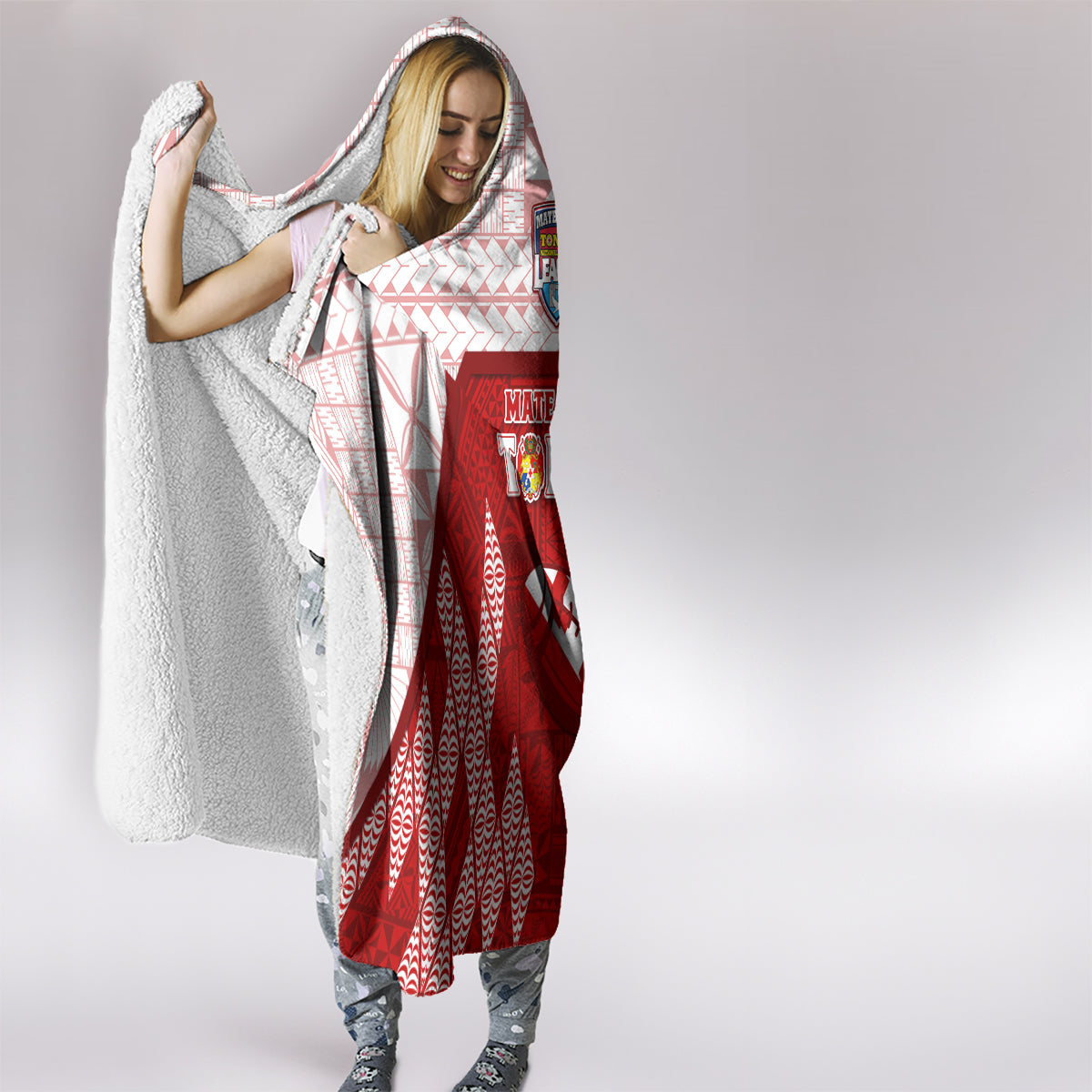 Tonga Rugby Hooded Blanket 2023 Pacific Championships Kupesi Ngatu Mate Maa LT05 - Polynesian Pride