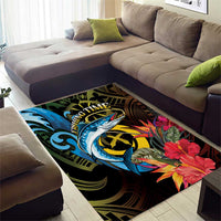 Vanuatu Fishing Area Rug It's Time To Fish LT05 - Polynesian Pride