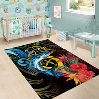 Vanuatu Fishing Area Rug It's Time To Fish LT05 - Polynesian Pride