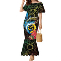 Vanuatu Fishing Mermaid Dress It's Time To Fish LT05 Women Black - Polynesian Pride